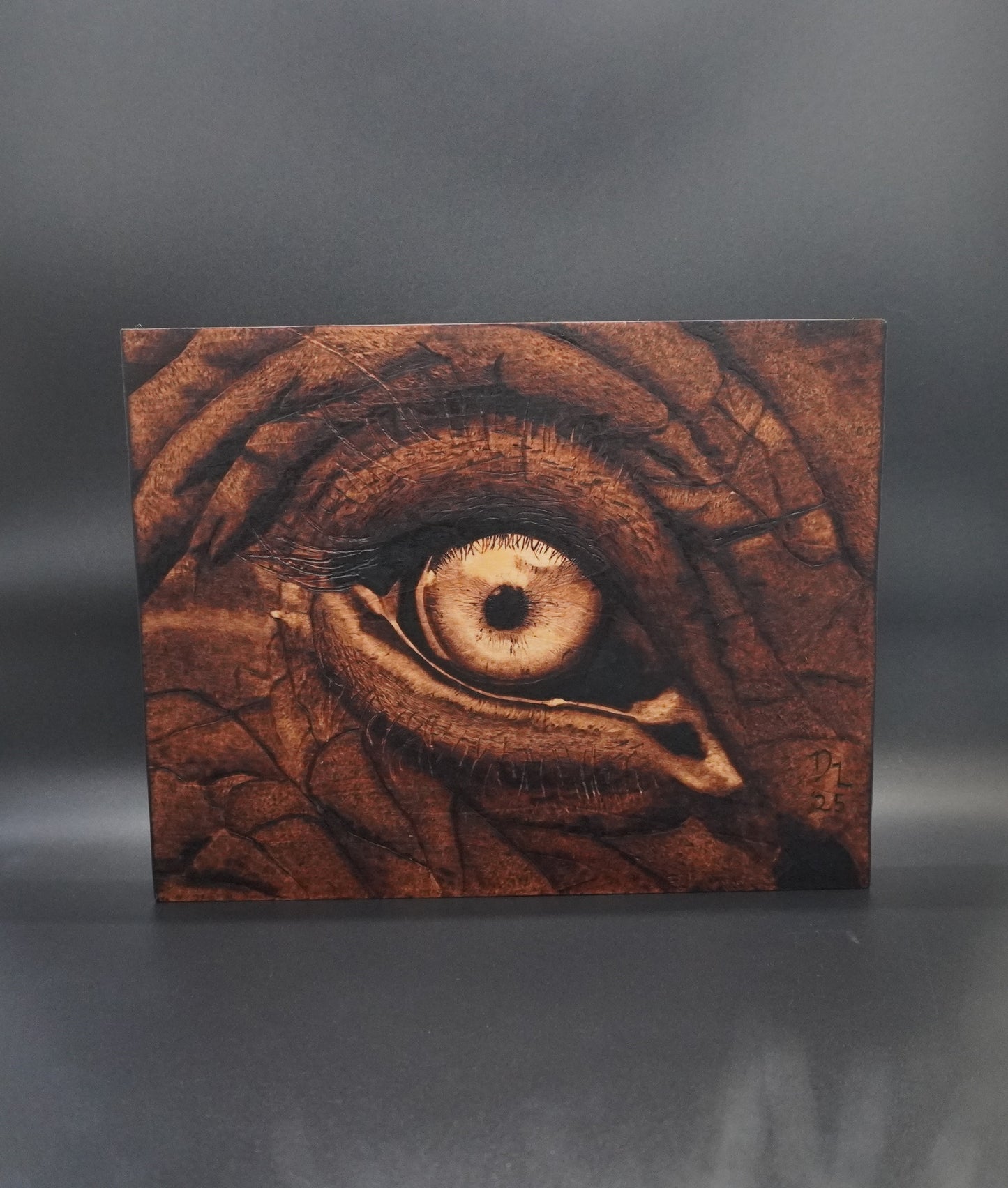 Eye of the Elephant - Handburned Realism Art