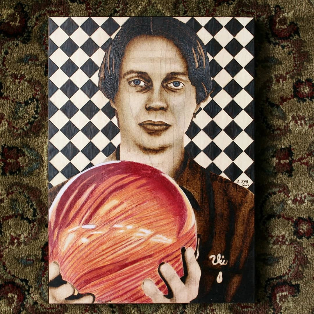 Big Lebowski Set of 2 - Handburned Portrait Art