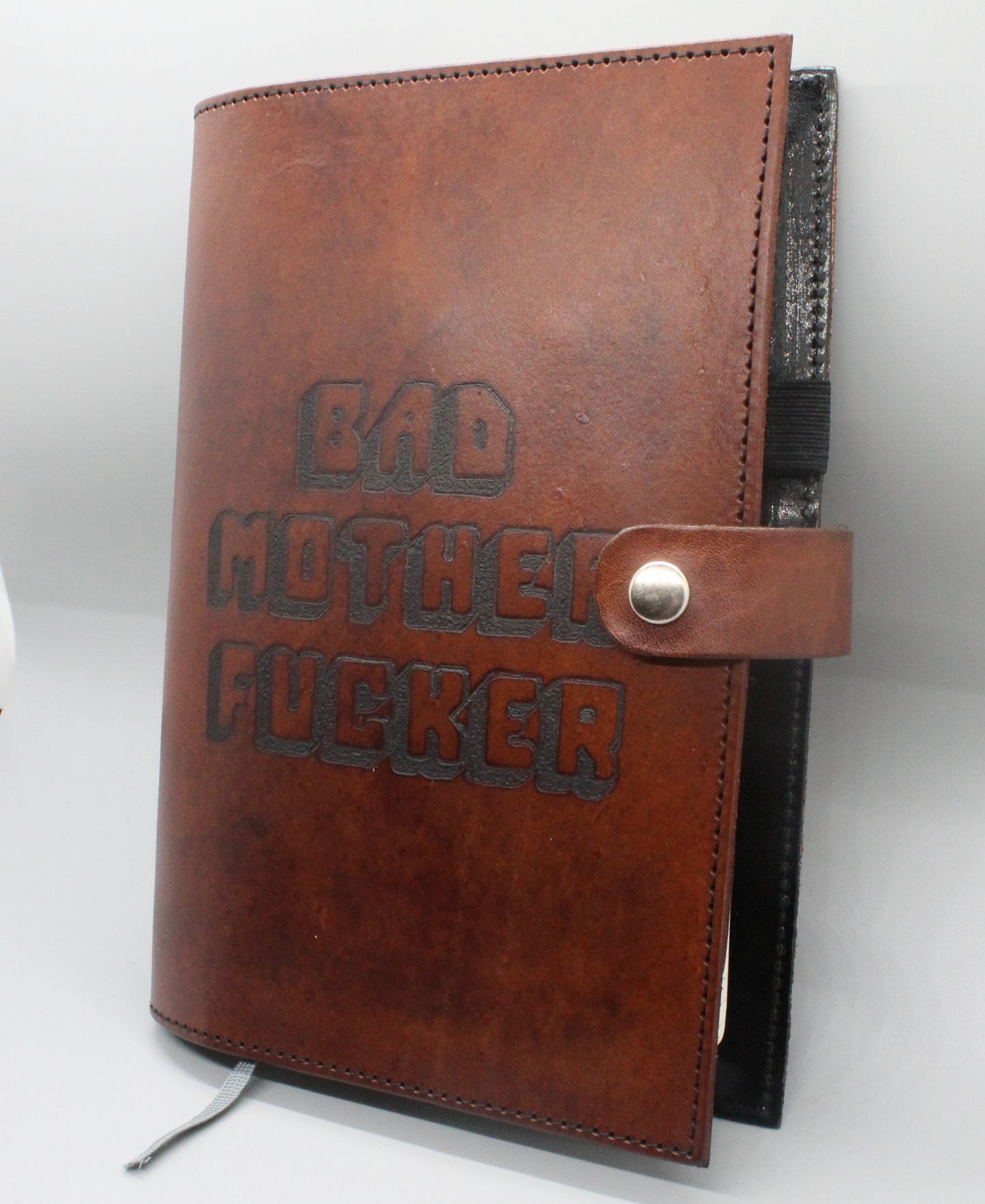 Pulp Fiction Inspired Handburned Leather Book Cover