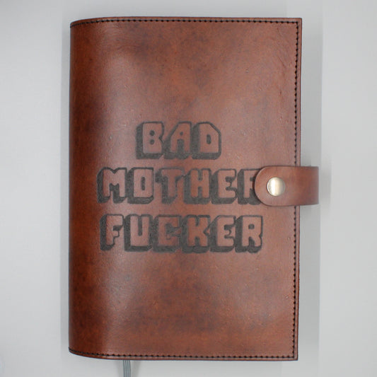 Pulp Fiction Inspired Handburned Leather Book Cover