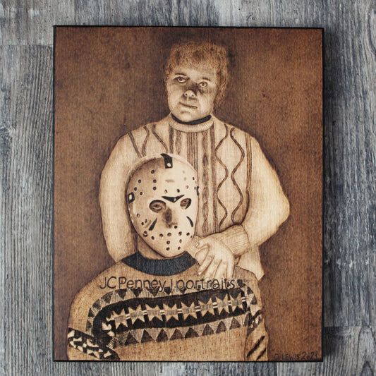 Jason Voorhees Handburned Wood Art