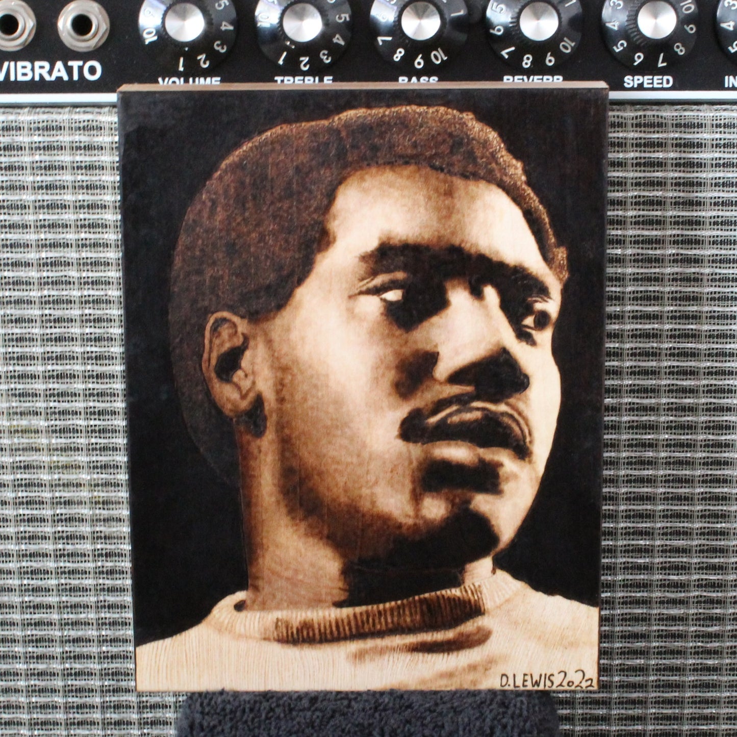 Otis Redding Handburned Wood Art